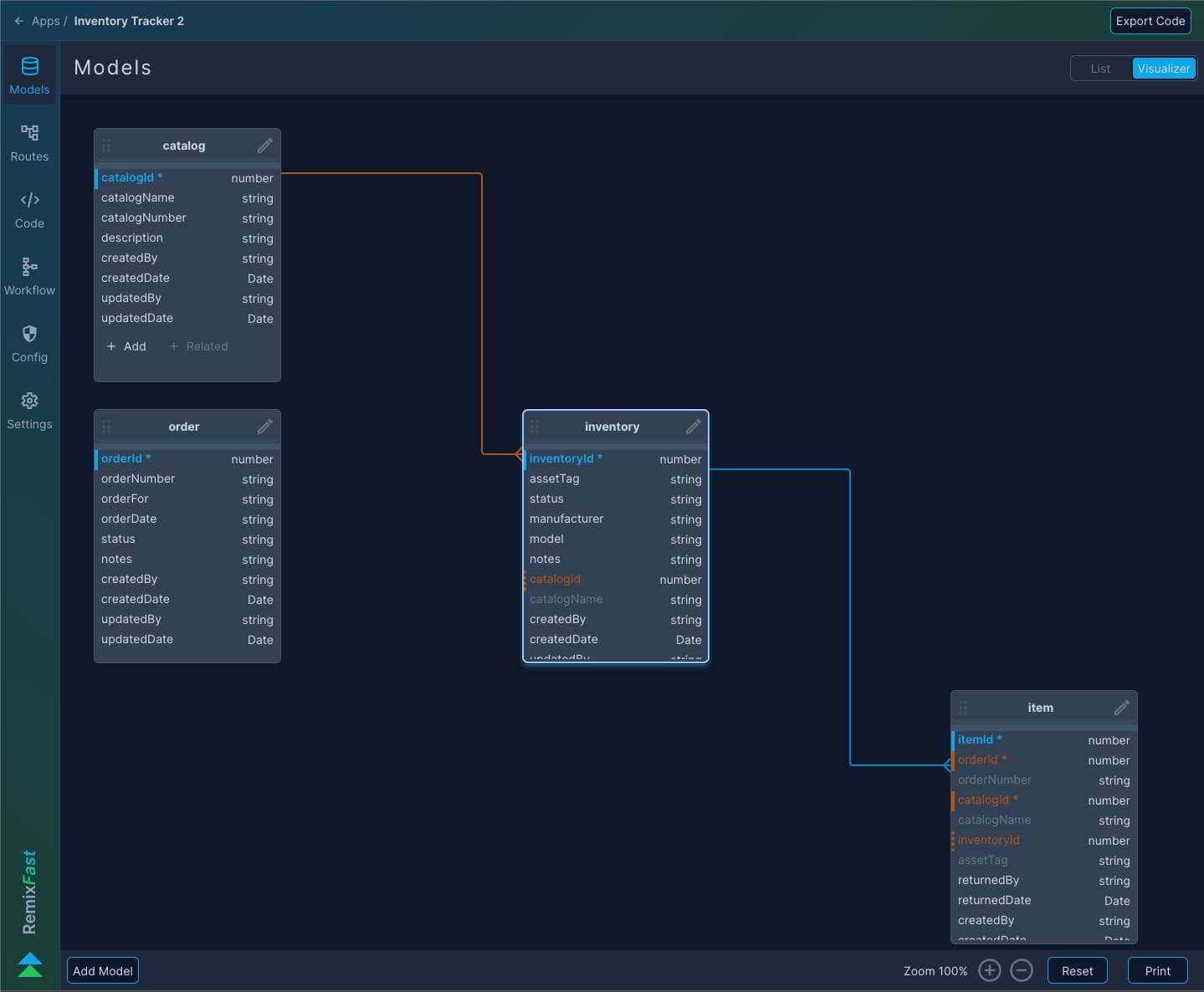 Visualizer Selected Model